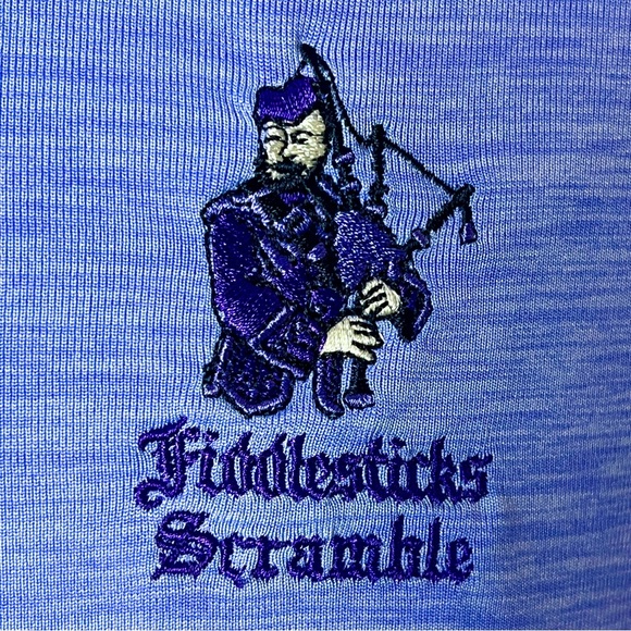 Bermuda Sands Purple Fiddlesticks Golf Polo Size L Wicking Performance Shirt Top - Picture 8 of 16